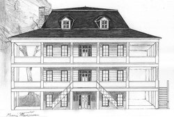 Édifice du nouveau Pavillon et École Nautique. Ce bâtiment, avec accès au niveau du sol, est imaginer construit dans le style architectural du patrimoine d’Aylmer.
Conception graphique et illustrations : Gary Martineau