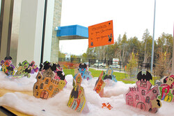 Le village d’Halloween réalisé par une classe du préscolaire. Photo: Nicolas Sabourin