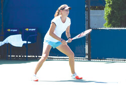 Mélodie Collard a atteint la demi-finale en double au US Open à New York. Courtoisie: Johanne Demers.