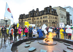 At the Eternal Flame on Parliament Hill, Ottawa Riverkeeper Meredith Brown championed the health of the Ottawa River watershed. She reminded protestors that although we must act to contain nuclear waste, that the location of this proposed dump so close to the Ottawa River on geologically unstable rock, should be a non-starter.
