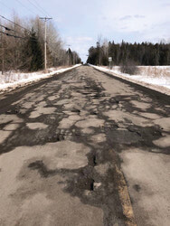 Road conditions on Chemin Cook between Chemin Klock and Perry 