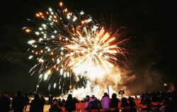 The Les Feux sur Glace festival returns to the Aylmer Marina on February 21 and 22, with nightly fireworks, live music, and family-friendly activities to celebrate winter’s magic. Photo: Courtesy of the Les Feux sur Glace festival