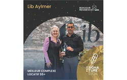 A photo from the private award presentation captures Marie Chantale Lang, B. Sc., representing Bonjour Résidences, and Merouane Benlafkih, proudly accepting the award on behalf of Lib Aylmer for its exceptional achievements. Photo: Courtesy of Bonjour Résidences