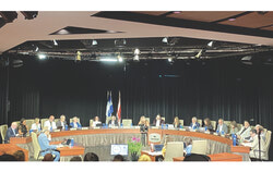 Municipal council during the July 8 meeting at the Maison du citoyen. Photo: Sophie Demers
