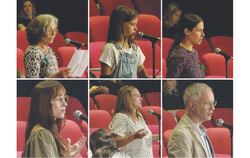 Gatineau’s municipal council returned from summer recess with a full agenda focused on urban planning, heritage preservation, and public safety, while a group of residents — Jany Lavoie, Gabrielle Garneau, Noémie Lebrun, Sophie DesMarais, Hazel Rück-Boyle, and Francis Descoteaux — used question period to call for formal protection of the Champlain–Voyageurs ecological corridor in Aylmer.  Photo: Tashi Farmilo