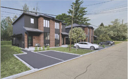 Digital rendering of the plans for the 166 Foley lot if demolition is approved. Photo: Courtesy