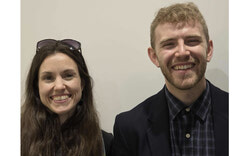 Dr. Sophie Benoit, neuropsychologist, and Jean-François Caron, doctoral candidate in neuropsychology, led an October 21 event at CENO in Aylmer to help local seniors understand how sleep affects cognitive aging and what habits support healthier rest in later life. (TF) Photo: Tashi Farmilo