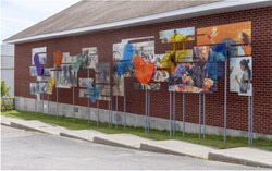 Aylmer marks the official unveiling of Renaître de ses cendres, a striking new public artwork by Jérôme Bertrand that honours the community’s resilience and history through vivid imagery and local reflection. Photo: Jérôme Bertrand