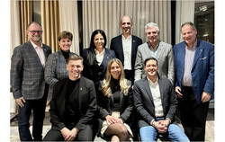 From left to right: (Back row) Saint-Jean-sur-Richelieu mayor Éric Latour, Sherbrooke mayor Marie-Claude Bibeau, Montreal mayor Soraya Martinez Ferrada, Lévis mayor Steven Blaney, Saguenay mayor Luc Boivin, and Trois-Rivières mayor Jean-Francois Aubin. (Front row): Québec City mayor Bruno Marchand, Gatineau mayor Maude Marquis-Bissonnette, and Laval mayor Stéphane Boyer. Photo: Courtesy