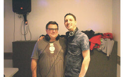 From left, DJs Michel Lamirande and Jonathan Mineault kept the dance floor grooving, January 23 at the Knights of Columbus. Photo: Jude Osmond