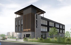 Architectural design for the proposed three-story commercial building slated for the lot at 810 Aylmer Road. Photo: Courtesy