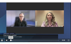 Chad Bean and Alina Seguin-Holmes of the Regional Association of West Quebecers presented to the National Assembly on February 5, urging lawmakers to amend Bill 1 to better protect individual rights, minority communities, and essential public services. Photo: Screenshot of the National Assembly of Quebec, Commission on Institutions hearing on Bill 1, February 5, 2026.
