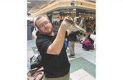 Michaël Gagnon from Little Ray's Nature Centre is giving a demonstration for kids during March break, at the Galeries Aylmer March 6. Photo: Jude Osmond