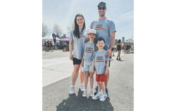 Katie Trinque, Rob, Alexa and Holden Symonds, representing team Golden Holden at the 2025 CN Cycle for CHEO