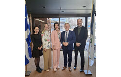 (From left to right) Suzanne Tremblay, MNA for Hull, Maude Marquis-Bissonnette, Mayor of Gatineau, Geneviève Guilbault, MNA for Louis-Hébert and Minister of Municipal Affairs, Mathieu Lévesque, MNA for Chapleau and Deputy Government House Leader, and Mathieu Lacombe, MNA for Papineau, Minister of Culture and Communications and Minister responsible for the Outaouais. Photo: Courtesy