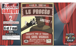 Affiche de la pièce de théâtre Le Procès (24 avril 2026). Photo : gracieuseté de Véronique Cyr, technicienne en loisir à l’ESGR