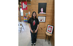 Ayah Hafez-Sarazin, a grade 10 student at Merivale High School, organized an art show in Gatineau on Red Dress Day after discovering that none of her classmates had ever heard of the crisis of Missing and Murdered Indigenous Women, Girls, and Two-Spirit People. Photo: Tashi Farmilo