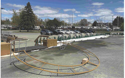 Boards of the Marina ice rink dismantled for the summer until they put it back up in the fall (Tuesday May 12 2026). Photo: Jude Osmond