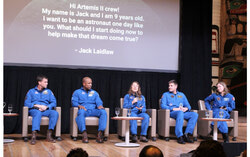 The Artemis II crew (Reid Wiseman, Victor Glover, Christina Koch, Jeremy Hansen and Jenni Gibbons) attending the Canadian Museum of History in Gatineau on May 13, 2026. Photo: Jude Osmond