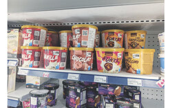 Pour le moment, il y a 4 saveurs disponibles en vente au Marché Laflamme, soit : chocolat, vanille, cappuccino glacé et funky. Photo : Drazen Seslija