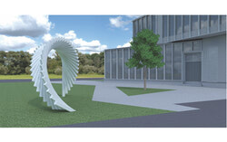 A public art piece called Ensemble, created by Montreal artist Patrick Bérubé, who has ties to the region through an earlier installation at the Cégep de l'Outaouais, has been chosen to anchor the new Aylmer police station, with installation and an inauguration planned for fall 2028. Photo: Courtesy of the City of Gatineau