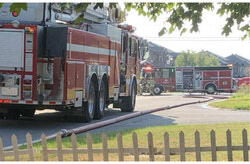 Emergency services were on the scene of a natural gas leak on Klock Road on the evening of September 18. Photo: Camera de nuit Facebook Page