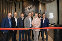 (Left to right) Greg Martin, Senior Vice President, Strategy Planning Analytics and Deputy Manager for Fiera Real Estate, Steve Moran, Hull-Wright Councillor, William Campbell, Director, Asset Management at Fiera Real Estate, Michel Melançon, Vice President of Project Management and Construction with Kevlar Group, René Bellerive, Founder and President of Kevlar Group, Karl Perto, Vice President of Investments and Development for Kevlar, and Geoffrey Harling, Fiera Real Estate, at the September 26 inauguration event for the Bloome Apartments