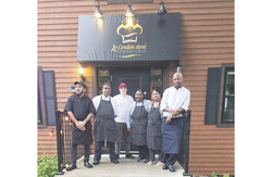 Cordon Doré Restaurant-Bistrot kitchen staff. from left to right: Sanil, Oodith, Maximilien, Roma, Munishka and Rommel. Photo: Courtesy