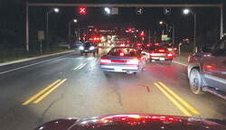 Congestion sur le pont Champlain après une collision dans la soirée du 6 juillet; 30 minutes d’attente pour les automobilistes.
Photo: DEL