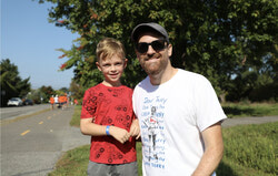 David Boucher and his son, Eliot, participated in Aylmer’s Terry Fox Run for the third consecutive year. “We believe in what Terry did,” said Boucher, Sunday, September 15, 2024. Photo: Alana Repstock