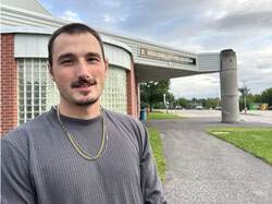 Vern Dupuis, organizer of Pink Panther Pickup Hockey - Outaouais, standing in front of Duchesnay Arena. Photo: Alana Repstock